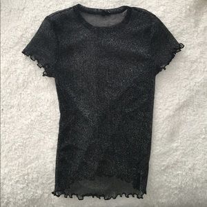 Black and silver see-through tee