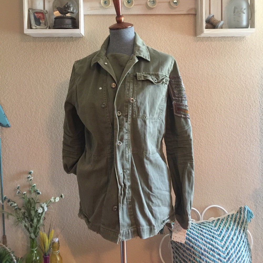 🔥Last 1 Free People Embellished Military Jacket - Picture 7 of 7