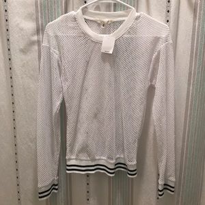 Urban Outfitters White Mesh Long Sleeve