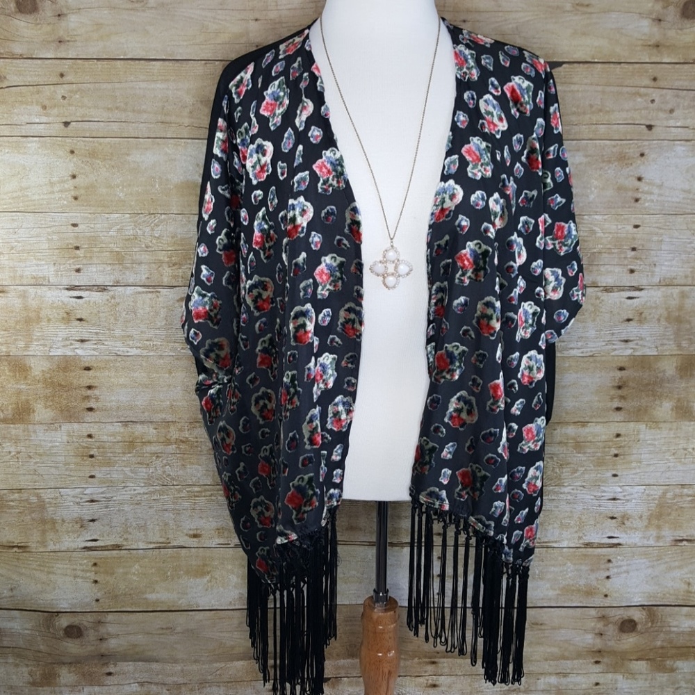 Hippie Laundry Boho Black Fringe Top