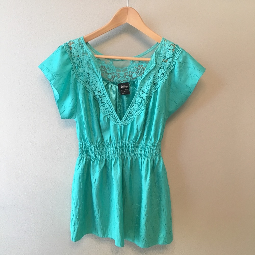 Flirty Teal Blouse