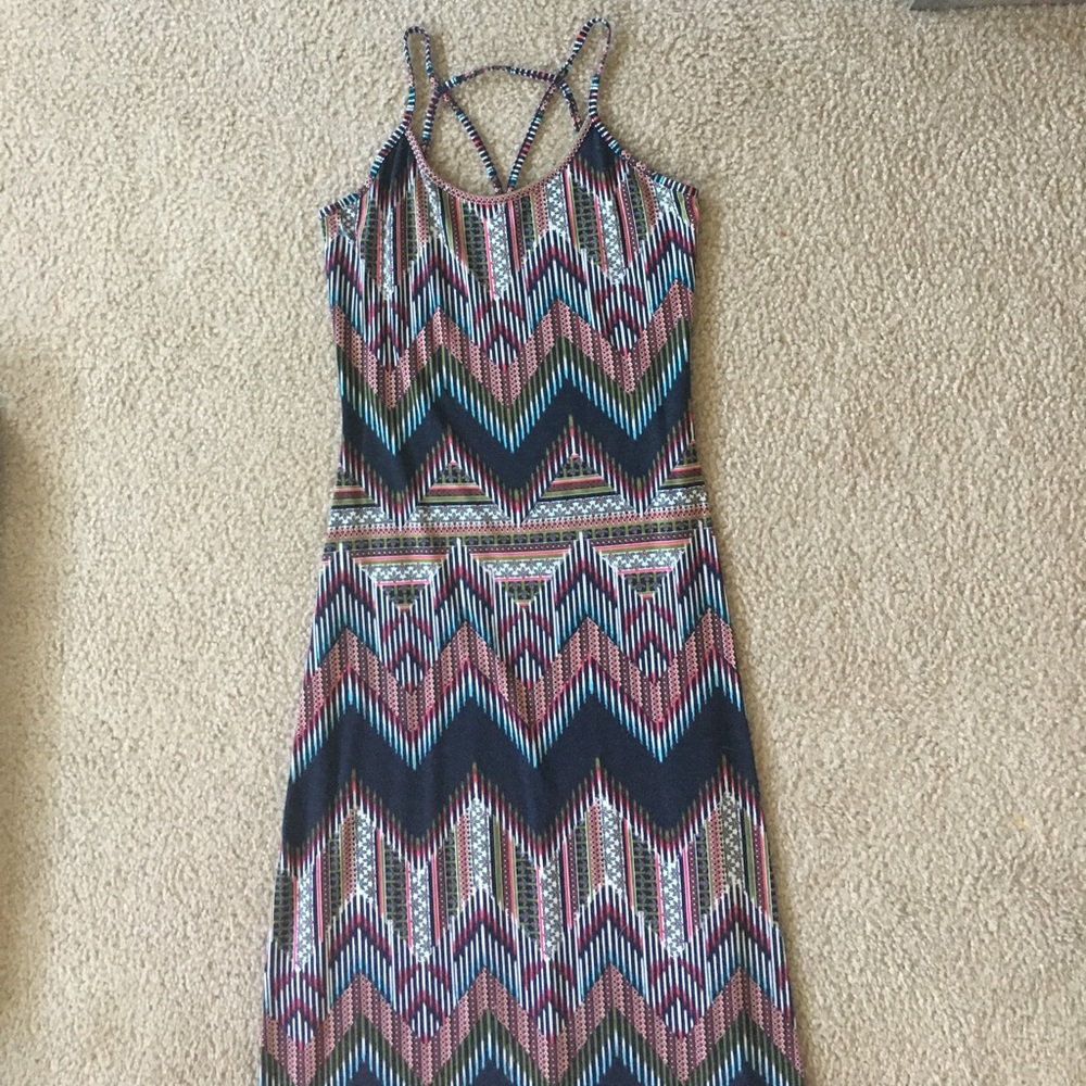 Xhilaration Tribal Print Strappy Slit Maxi