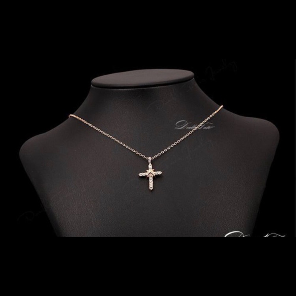 Diamond cross necklace
