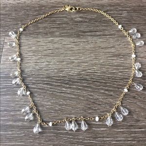 Banana Republic gold necklace with clear jewels