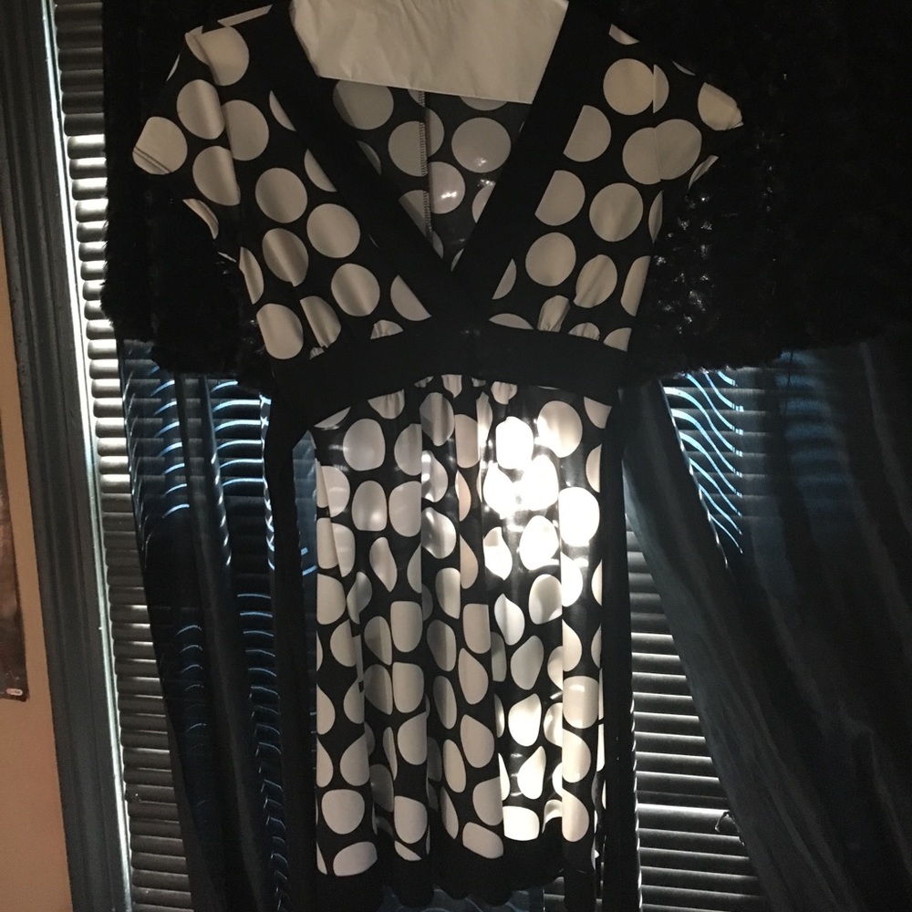 Vintage style polka dot dress with tie in back