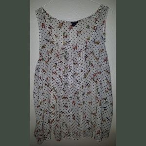 Polka Dot Bird Tulip Back Tank Top