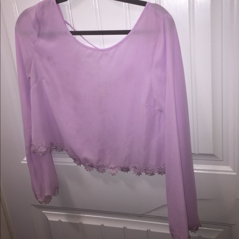Long sleeve cropped hippie shirt