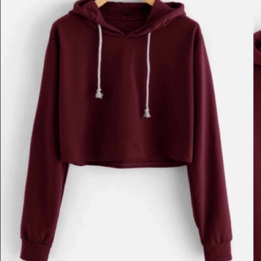 Burgundy cropped sweatshirt