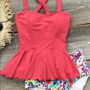 High waisted tankini set