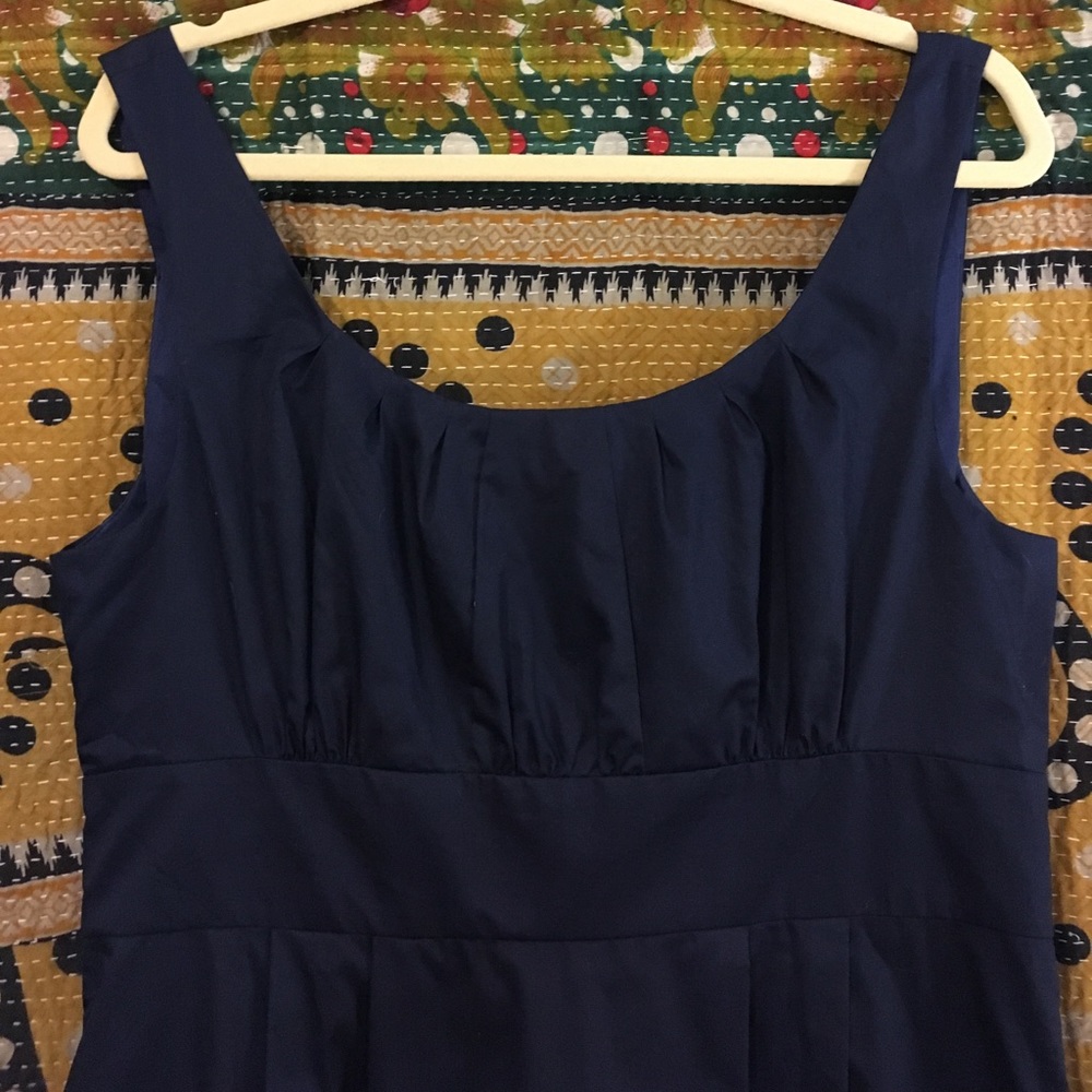 J. Crew Cotton Cady Navy Dress