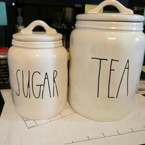 Rae Dunn sugar and tea canisters