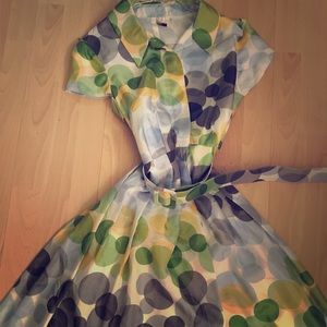 Badgley Mischka Polka-Dot Dress