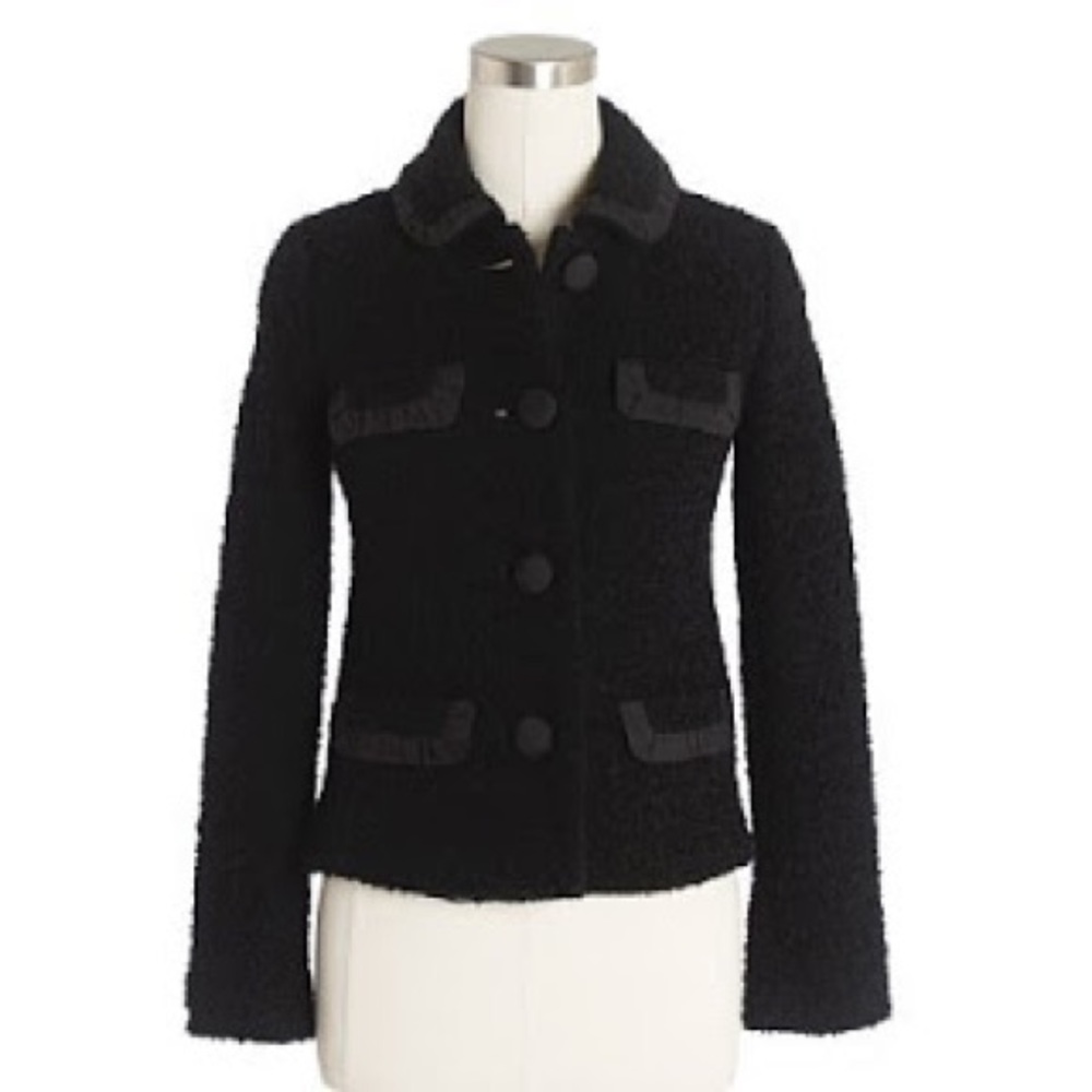 J Crew Bouclé tweed Penny black Jacket