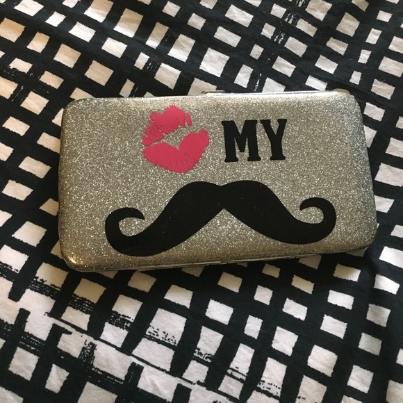 💋 MY Mustache Sparkly Wallet💎 - Picture 1 of 5