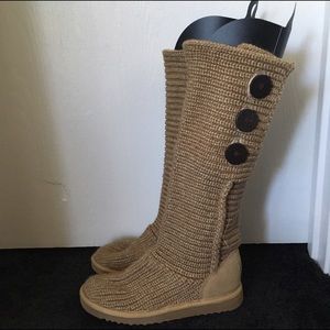 Ugg woven button boots tan (classic cardy)