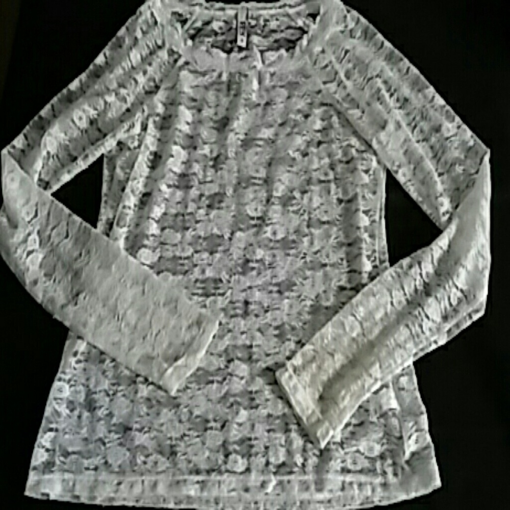 Mudd, sheer lace top.