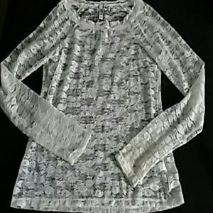 Mudd, sheer lace top.