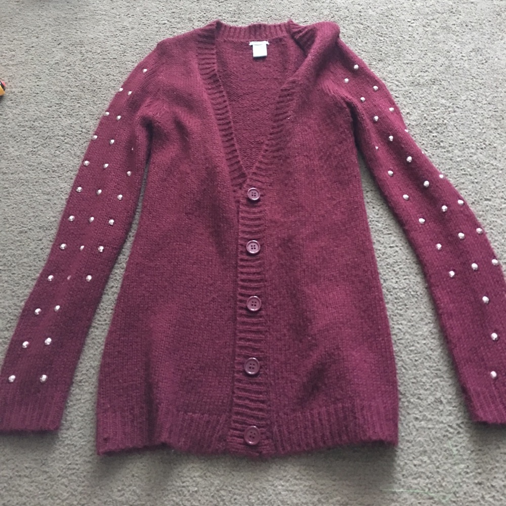 Maroon cardigan