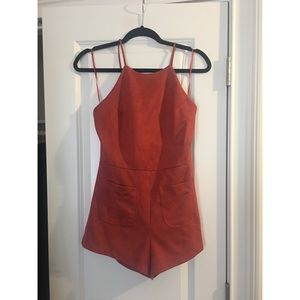 Burnt Orange Suede Fall Romper 🍂