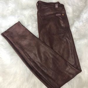 Seven For All Mankind Skinny Snakeskin Brown Pants