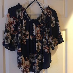 One Clothing off the shoulder floral Top Sz M