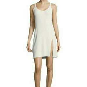 BCBG MAXAZRIA white miri slit bodycon dress