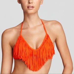L*space Audrey fringe bikini top in paprika