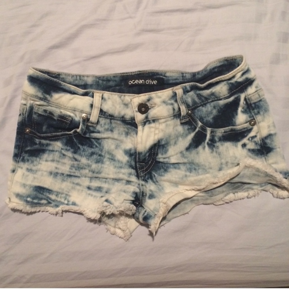 Ocean Drive Acid Wash Denim Shorts