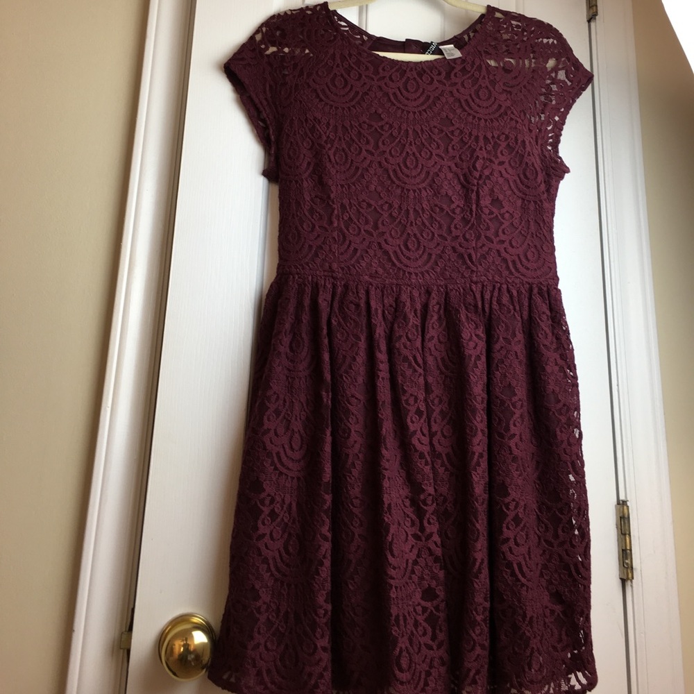 Beautiful burgundy babydoll dress