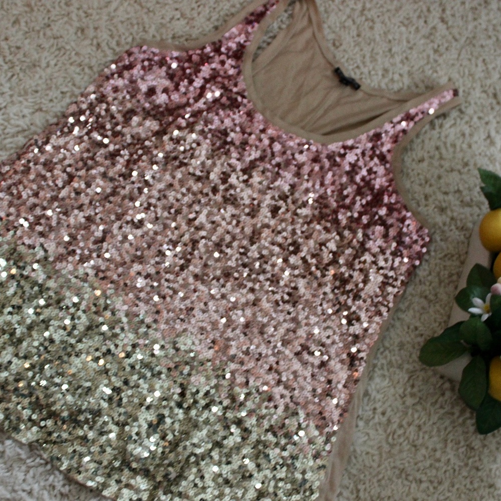 Express Ombre Sequin Tank Top
