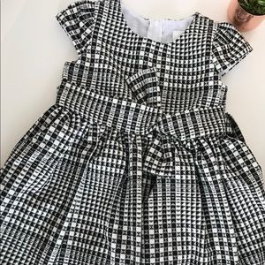 LITTLE GIRLS' PLAID DRESS, BLACK/WHITE