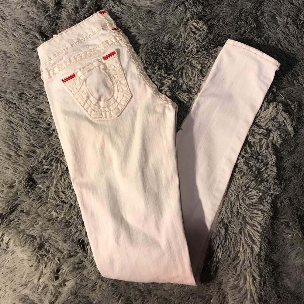 True Religion Stella Super T White Skinny Jeans 🔥