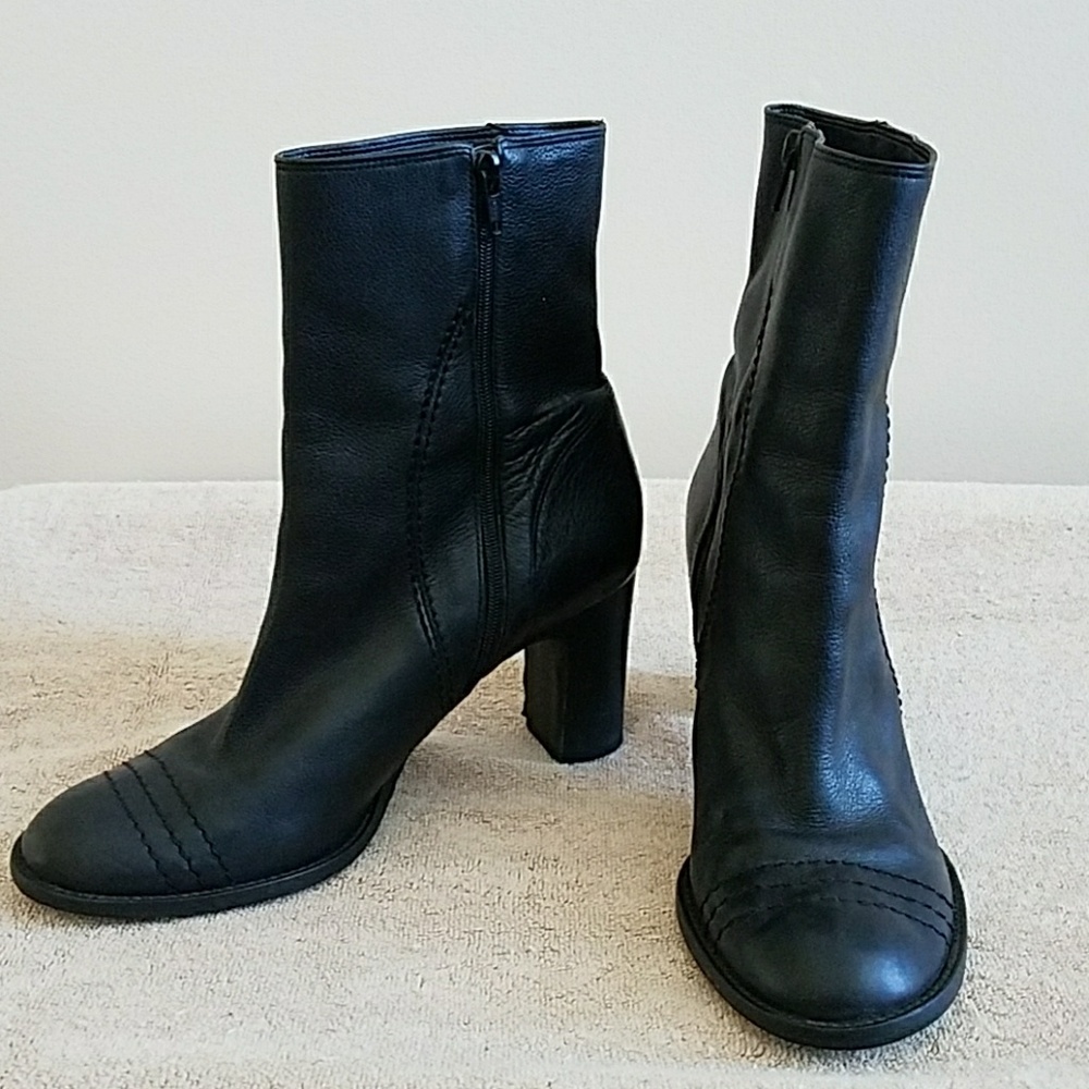 Black leather boots