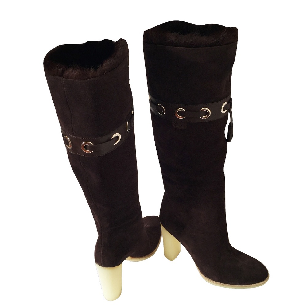$2175 NEW RARE GUCCI MINK SUEDE BOOTS ~ Famous Ad - Picture 7 of 8
