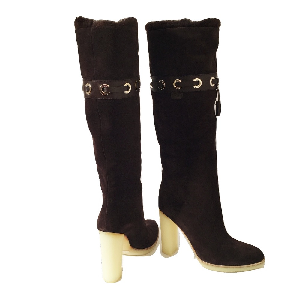 $2175 NEW RARE GUCCI MINK SUEDE BOOTS ~ Famous Ad - Picture 8 of 8