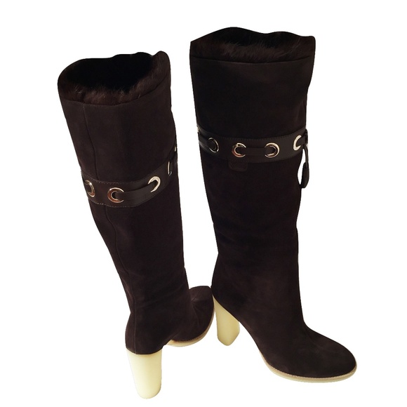 $2175 NEW RARE GUCCI MINK SUEDE BOOTS ~ Famous Ad - Picture 7 of 8