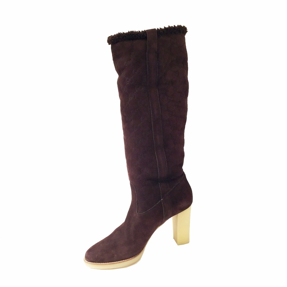 NEW RARE GUCCI GG SHEARLING BOOTS FAMOUS AD - Picture 2 of 8
