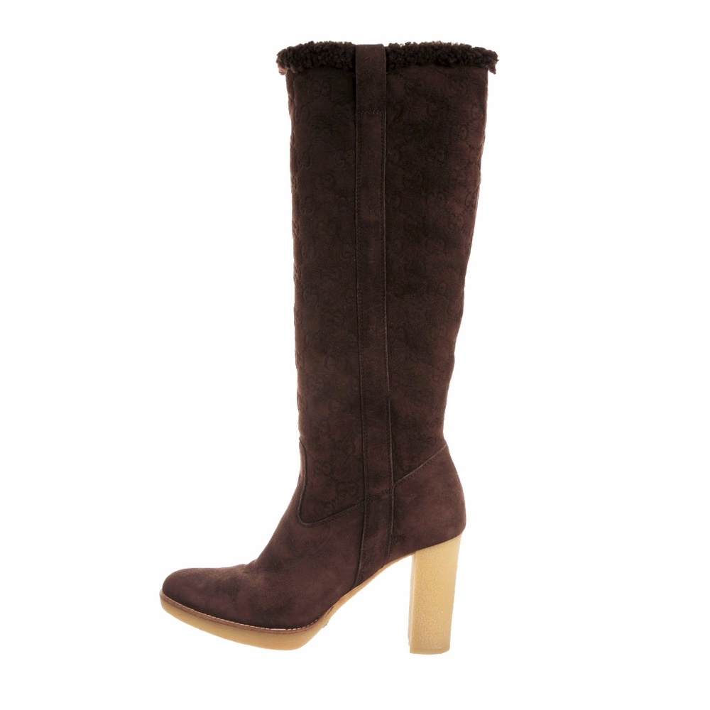 NEW RARE GUCCI GG SHEARLING BOOTS FAMOUS AD - Picture 3 of 8