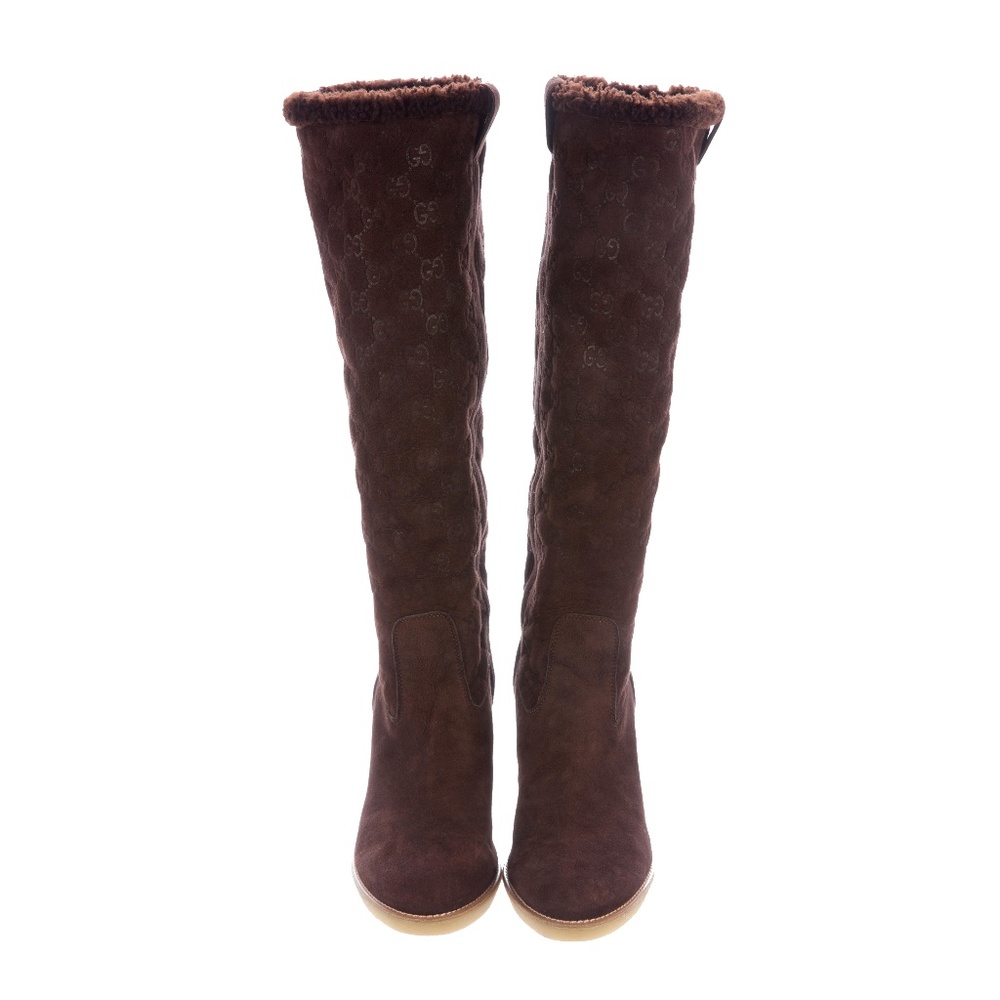 NEW RARE GUCCI GG SHEARLING BOOTS FAMOUS AD - Picture 5 of 8