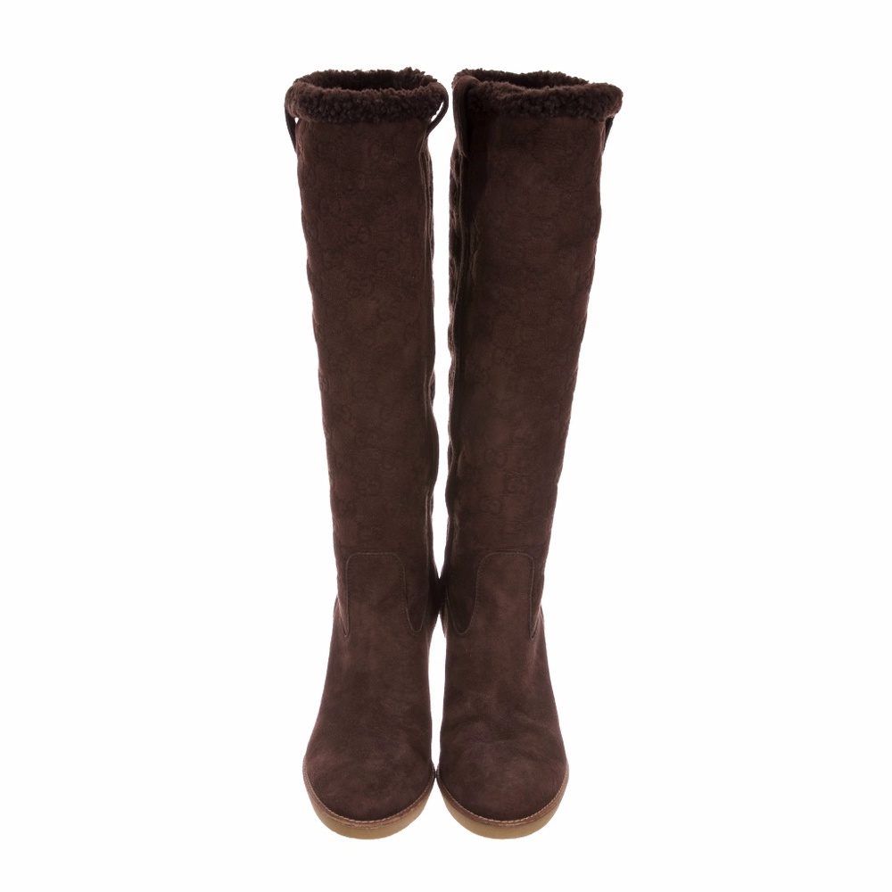 NEW RARE GUCCI GG SHEARLING BOOTS FAMOUS AD - Picture 4 of 8