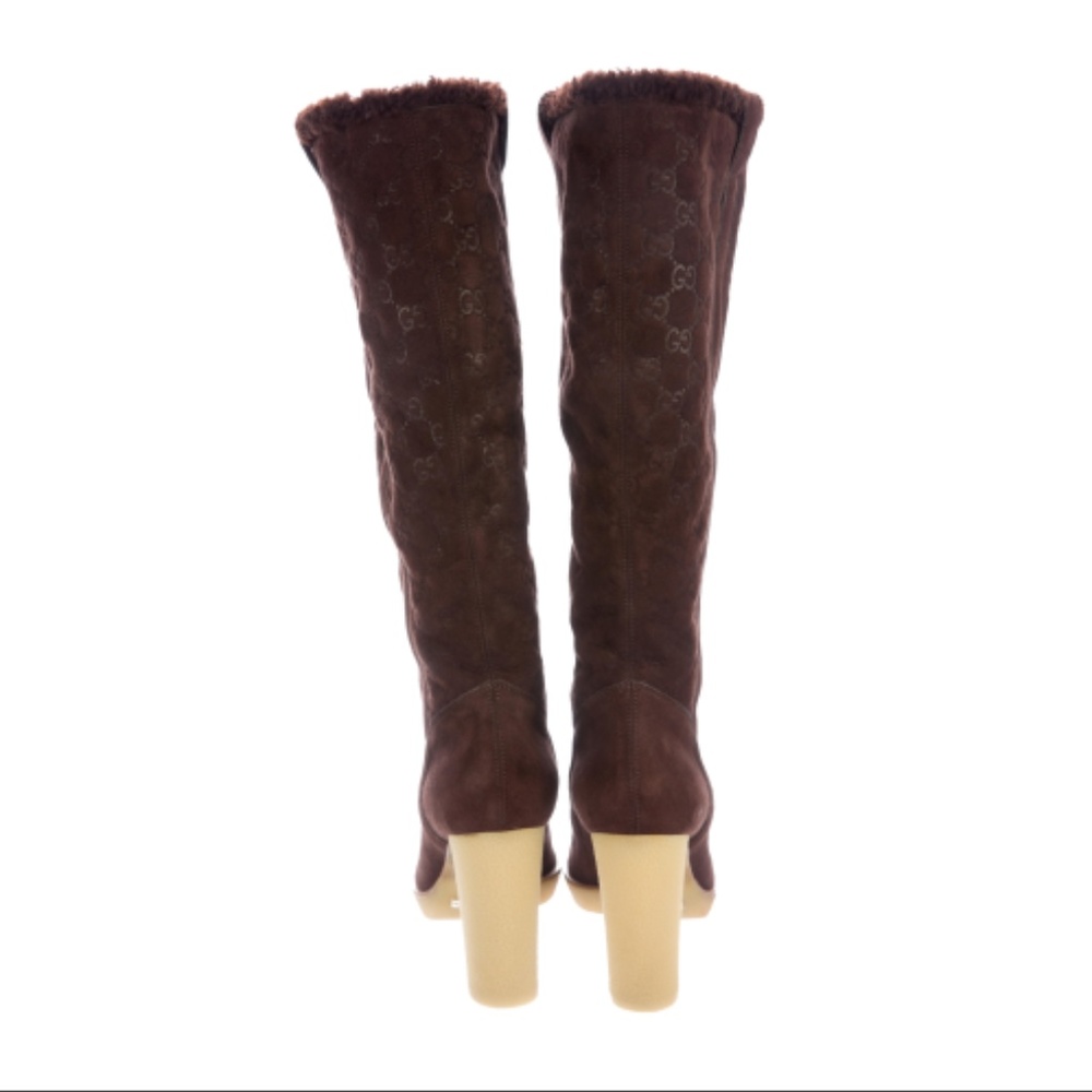 NEW RARE GUCCI GG SHEARLING BOOTS FAMOUS AD - Picture 7 of 8