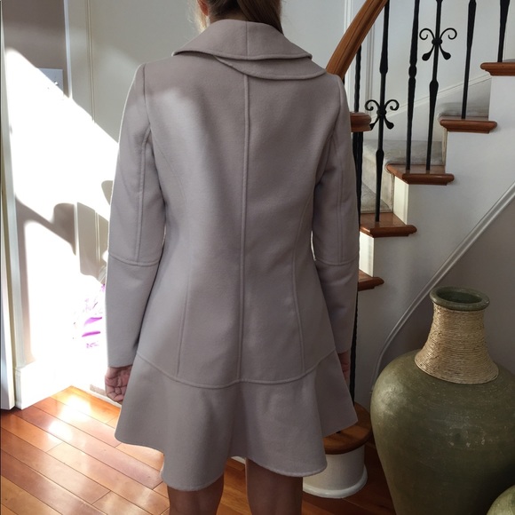 Dark cream ruffle button coat - Picture 3 of 7