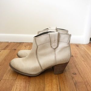Cream Leather Aldo Bootie