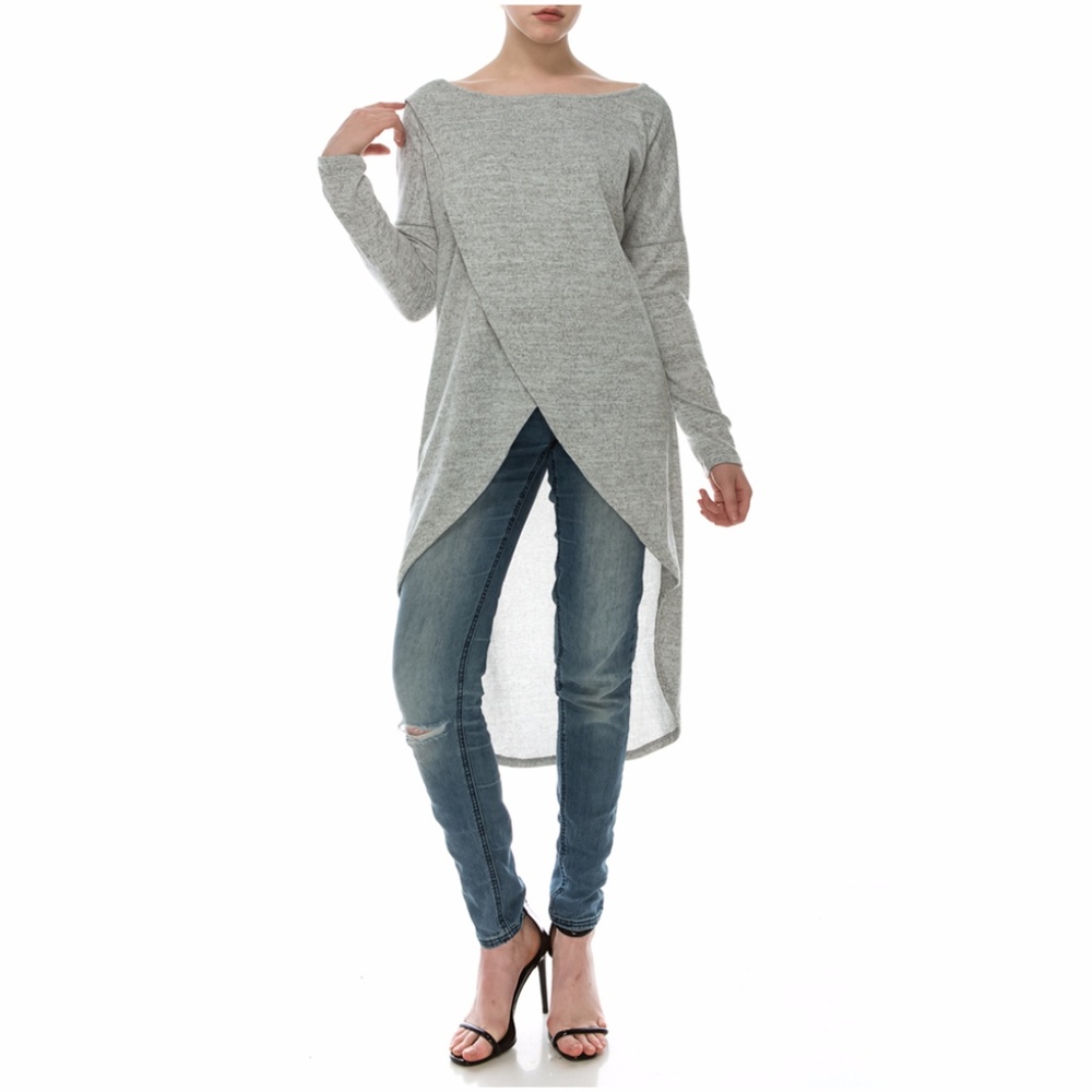 hacci knit overlap top