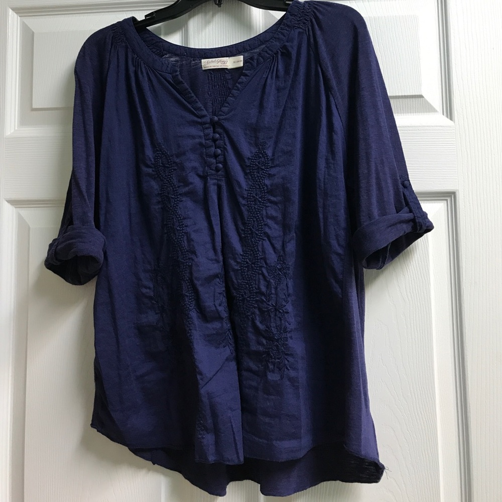 Faded Glory navy peasant blouse