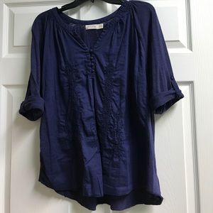 Faded Glory navy peasant blouse