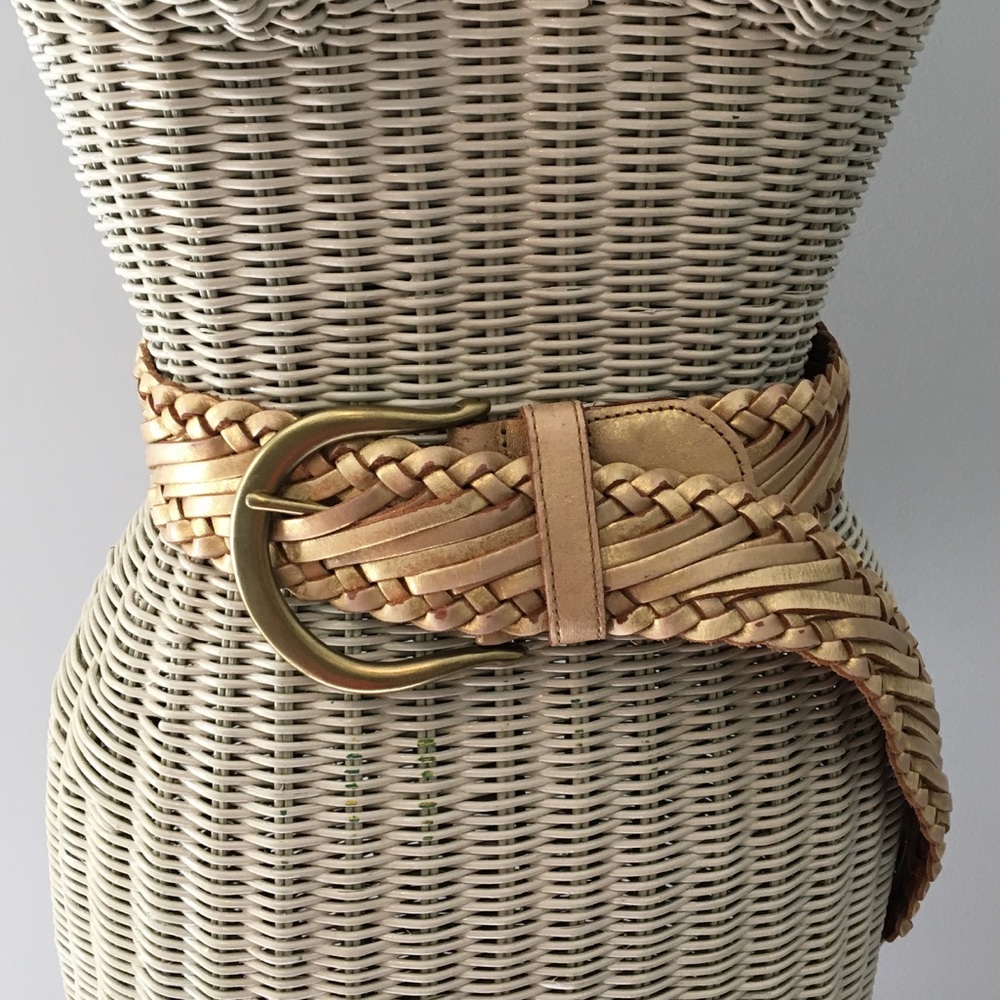 Linda Pelle Gold Leather Belt