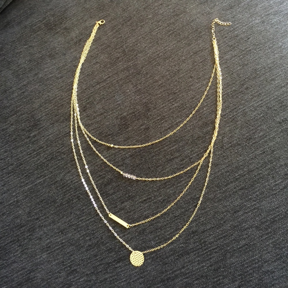 Dainty 4 layer necklace choose silver or gold NWOT - Picture 3 of 4