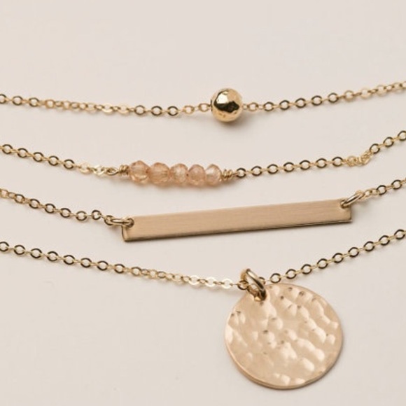 Dainty 4 layer necklace choose silver or gold NWOT - Picture 2 of 4