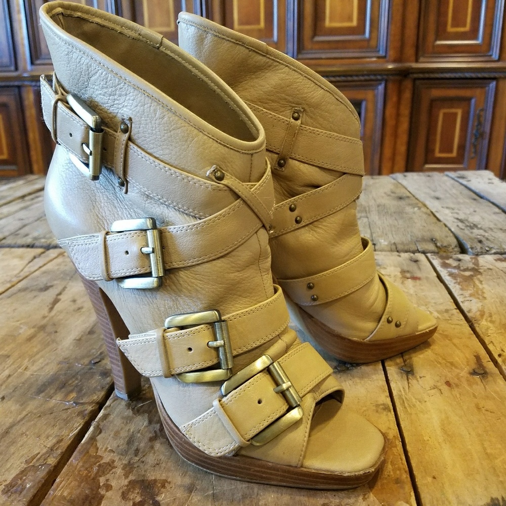 Aldo Strappy Peep-Toe Booties